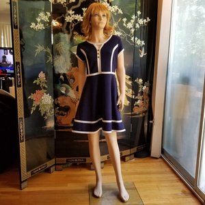 Bonnie Jean Size 12 Blue White Nautical Dress